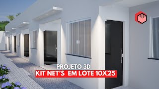 Projeto de 05 Kit Net em lote 10x25 | PROJETO 3D