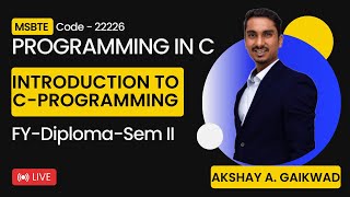 Introduction to C Programing | Fy Diploma SEM 2 PIC 312303 | PIC 2.0 Lecture - 1