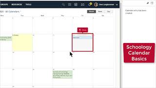 Schoology Calendar Basics
