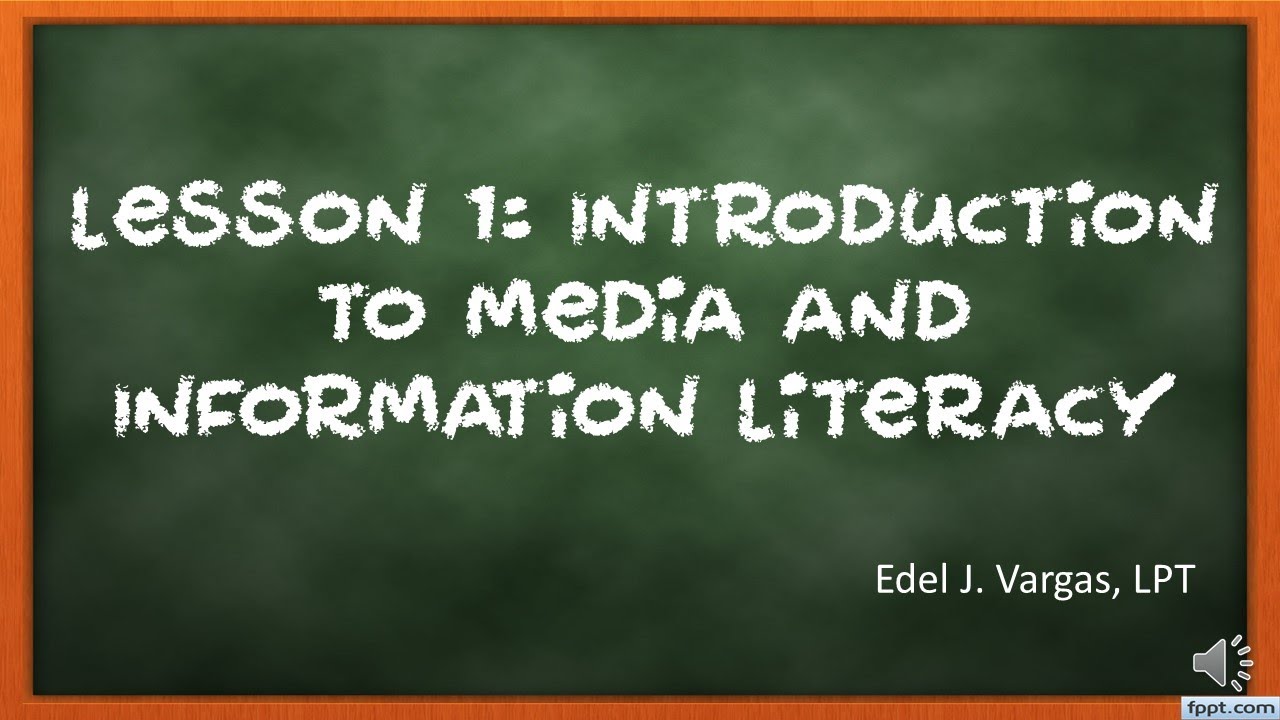 Lesson 1 - Introduction To Media And Information Literacy - YouTube