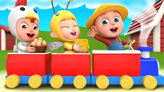 Animals Train Choo Choo Song | Baby Farm Animals Song | Rosoo Nursery Rhymes \u0026 Kids Songs