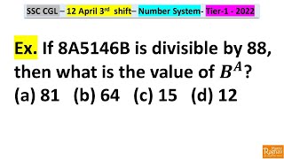 If 8A5146B is divisible by 88, then what is the value of B^A?