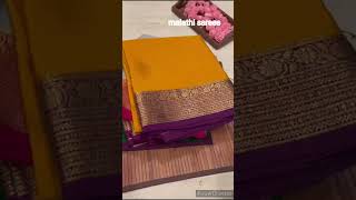 🤩Pure Mysore silk sarees🤩120 grm thickness\u0026 Butta on the blouse Price :10500/-Silk mark certified💟