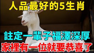 人品最好的5大生肖，註定一輩子福澤深厚，家裡有一位就要恭喜了！【禪意】#生肖 #運勢 #風水 #財運#命理#佛教 #人生感悟