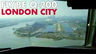 Piloting Flybe Dash 8 in out of London City (2003)