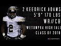 # 2 Keedrick Adams / WR,CB / Wetumpka High (AL) Class of 2018