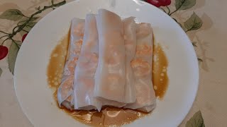 Steamed rice noodles with shrimp(ញាំៗគុយទាវចំហុយមូលជាមួយបង្គាទឹកសុីអុឺវផ្អែម)