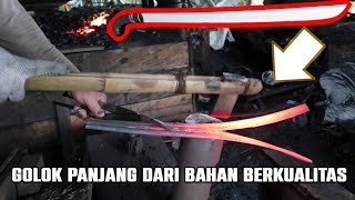 proses membuat bilah golok panjang dari baja per willys........