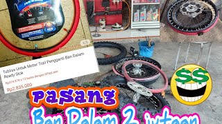 Pemasangan Ban dalam tubliss (tubless untuk velg ruji. khususnya buat trail) seharga 2jt an