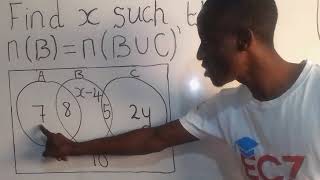 find x such that n(B)=n(BuC)'