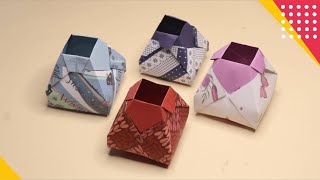 CARA MEMBUAT WADAH ORIGAMI UNIK - How to make paper Box easy!