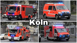 [Köln] Einsatzfahrten Feuerwehr und Rettungsdienst der Wachen 1 \u0026 10 in Köln - XL Zusammenschnitt