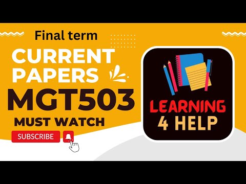 MGT503 Current Paper Finalterm 2022 - YouTube