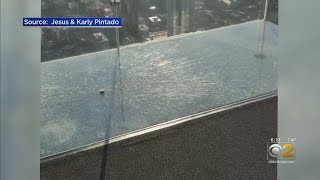 Protective Layer Of Willis Tower Skydeck Cracks Under Visitors' Feet