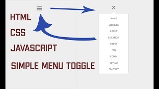 How To Create A Simple Menu Toggle Using Javascript Html5 & Css3