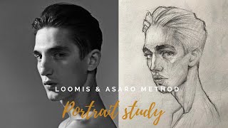 Portrait study- combining the loomis and asaro method- full demo