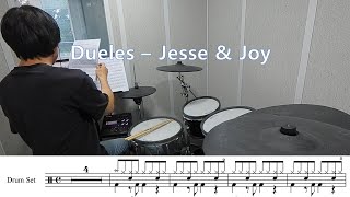 Dueles - Jesse & Joy  con partitura de batería (drum)