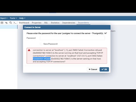 How To Resolve Or Fix Could Not Connect To Server Connection Refused In PostgreSQL Database pgAdmin