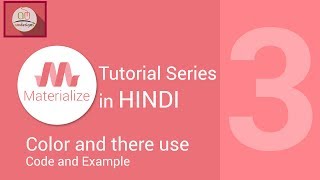 Materialize css tutorial in hindi - Color Palette