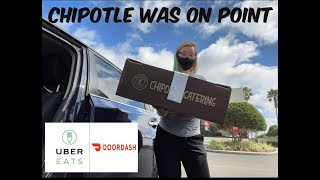 DOORDASH AND UBER EATS | MY FIRST CATERING ORDER FROM CHIPOTLE