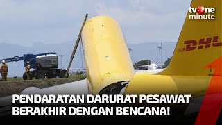 Ngeri! Pesawat Kargo DHL Crash Saat Pendaratan Darurat |  tvOne minute