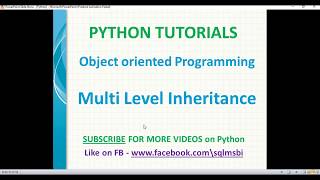 Multilevel inheritance in python | python inheritance | python multilevel inheritance