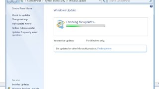 Windows 7 - Checking For Updates