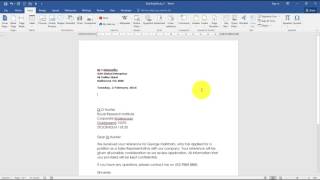 Microsoft Word Advanced 2016 Inserting Quick Parts