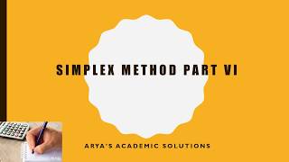 Simplex Method Part VI