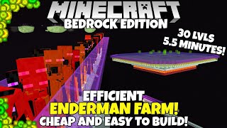Minecraft Bedrock: Easy ENDERMAN FARM Tutorial! 30 Levels In 5.5 Minutes! MCPE Xbox Ps4 PC