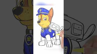 How to color Chase | Paw patrol | mighty pups | For Toddlers Learning Videos Step by Step | #shorts
