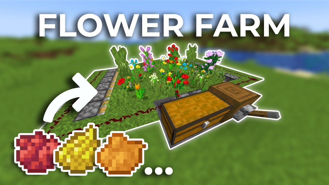 Easy Minecraft Flower Dye Farm Java Bedrock Youtube