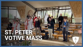 A votive Mass to St. Peter inside the Church of St. Peter in Israel