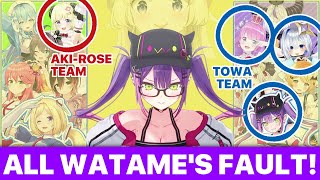 Gen 4 Is Split! It's All Watame's Fault! (Towa, Aki, Subaru, Lui, Fubuki / Hololive) [Eng Subs]