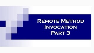 RMI (Remote Method Invocation) Part 3