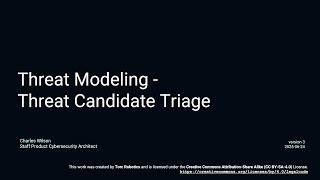AVCDL threat modeling - threat candidate triage