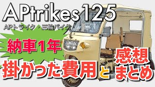 APtrikes125 購入1年 掛かった費用と感想まとめ