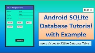 Insert Values to SQLite Database in Android,part-3,#92