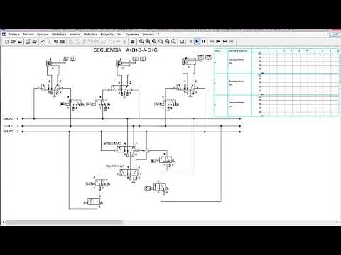 SECUENCIA NEUMÁTICA A+B+B-A-C+C- - YouTube