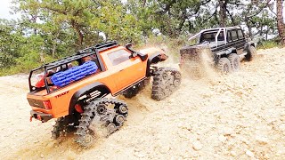 RC cars Off road Traxxas TRX6 6x6 vs TRX-4 Traxx 4x4 Hill Climb Challenge!!!