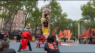 New York Choy Lay Fut Lion Dance Team- Double Bench Choy Chang Routine @TheAmericanDragonandLionDay