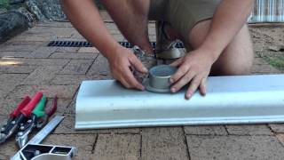 How to cut a drop for a downpipe in Guttering