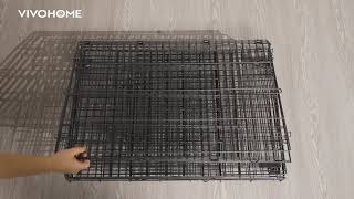 VIVOHOME 4-Tier 49 Inch Collapsible Metal Cat Kitten Ferret Cage 360°