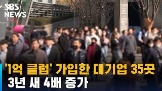 지난해 연봉 '1억 클럽' 대기업 35곳…3년 새 4배 증가 / SBS