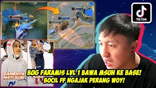 BUG FARAMIS LEVEL 1 BAWA MUSUH KE BASE ? BOCIL FF NGAJAK PERANG ? REACTION TIKTOK MOBILE LEGEND!