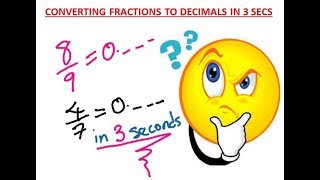 How to Convert Fractions to Decimals in 3 Seconds | Maths Trick