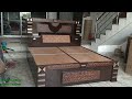 Double bed with storage box || Double bed