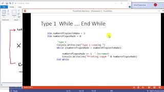 Type 1 While Loop with debugging