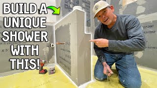 Building CUSTOM SHAPED, STURDY Half Walls for Bathroom Makeover - THE SHOP Part 16