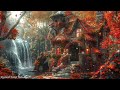 enchanted autumn forest ambience celtic music peaceful space with relaxing flying leaves